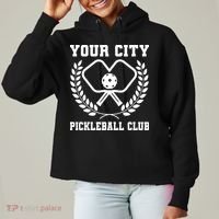 Custom Pickleball Team Personalize City Name Ladies Heavyweight Boxy Pullover Hoodie thumb 0