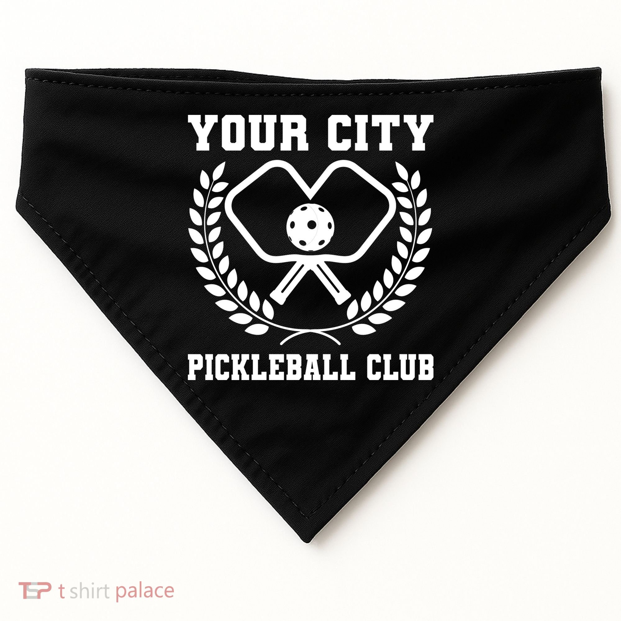 Custom Pickleball Team Personalize City Name USA-Made Doggie Bandana