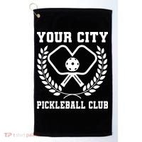 Custom Pickleball Team Personalize City Name Golf Towel thumb 0