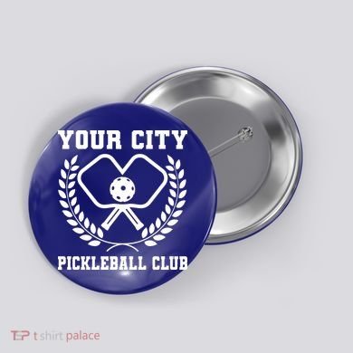 Custom Pickleball Team Personalize City Name Button