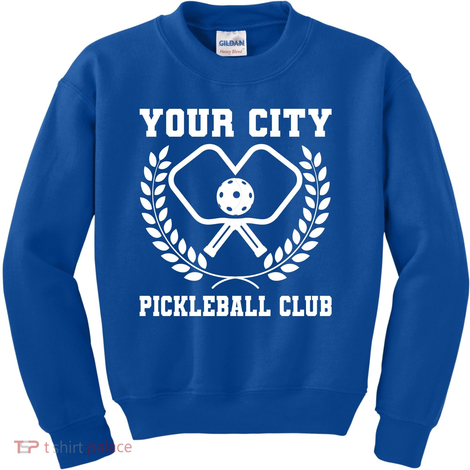 Custom Pickleball Team Personalize City Name Kids Sweatshirt