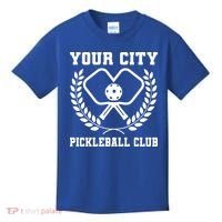 Custom Pickleball Team Personalize City Name Kids T-Shirt thumb 0
