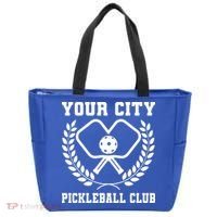 Custom Pickleball Team Personalize City Name Tote Bag thumb 0