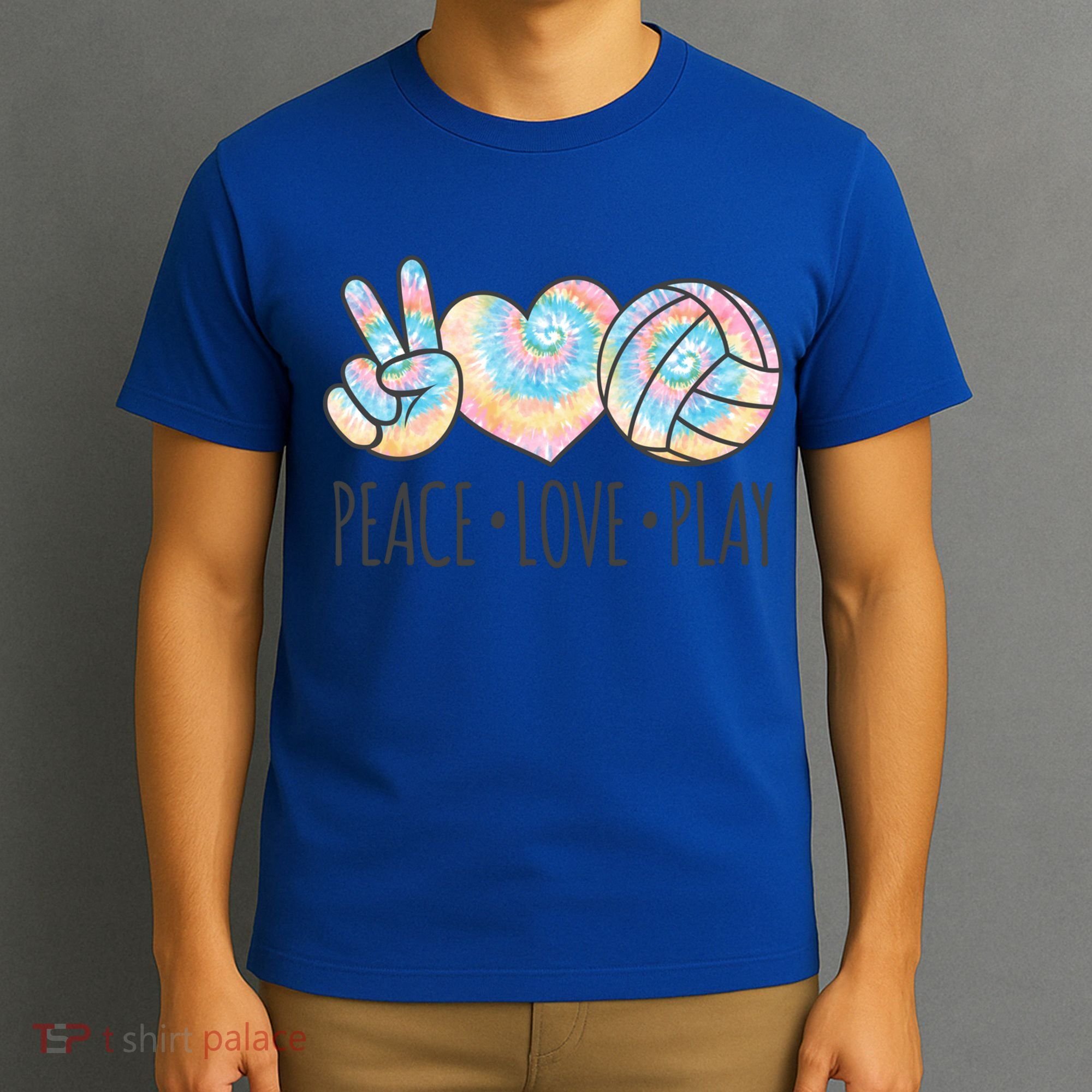 Cute Pink Tie Dye Volleyball Teen Peace Love Play Cool Gift T-Shirt
