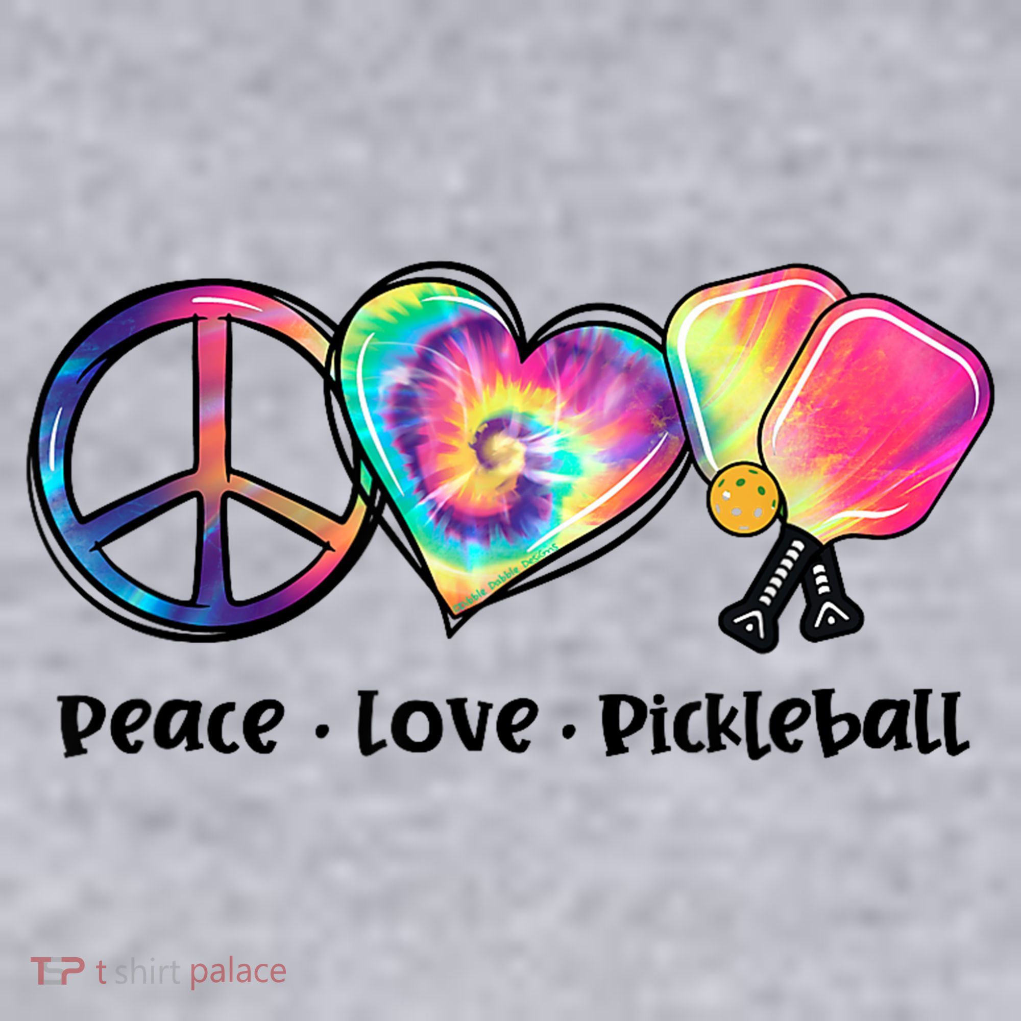 Cute Pickleball Tie Dye Peace Love Pickleball Lovers Gift Ideas Women's Racerback Cropped Tank