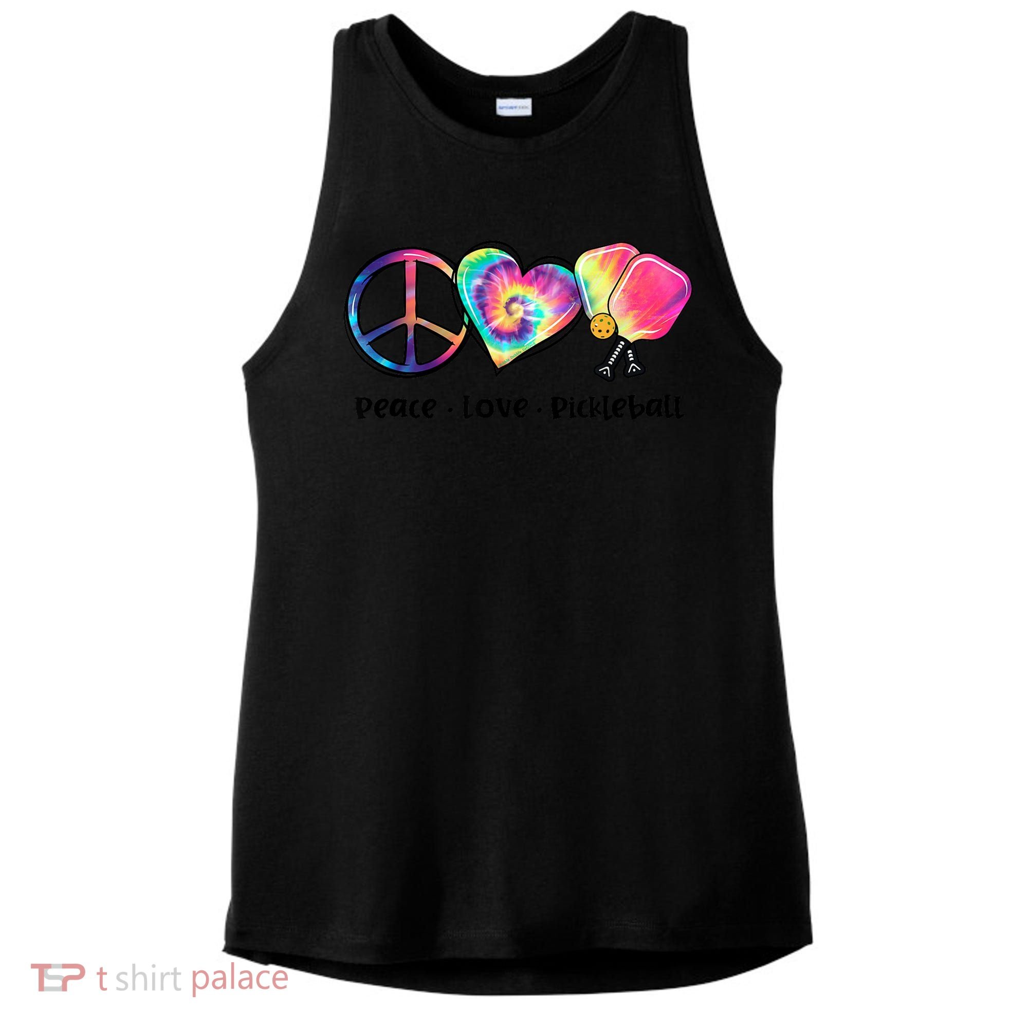 Cute Pickleball Tie Dye Peace Love Pickleball Lovers Gift Ideas Ladies PosiCharge Tri-Blend Wicking Tank