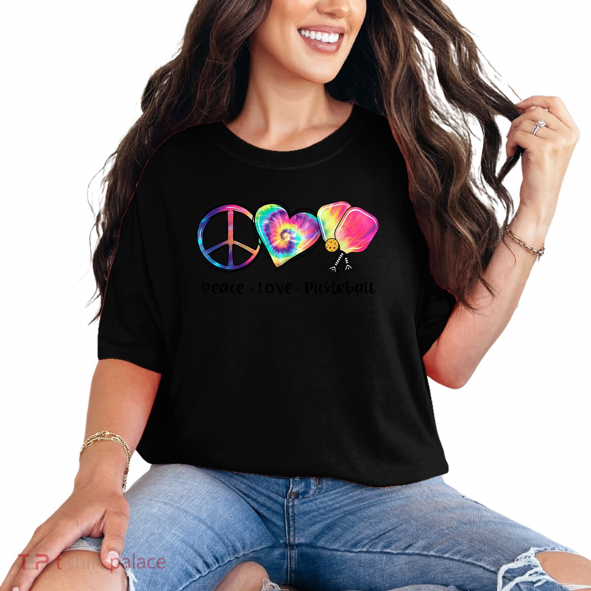 Cute Pickleball Tie Dye Peace Love Pickleball Lovers Gift Ideas Comfort Colors T-Shirt