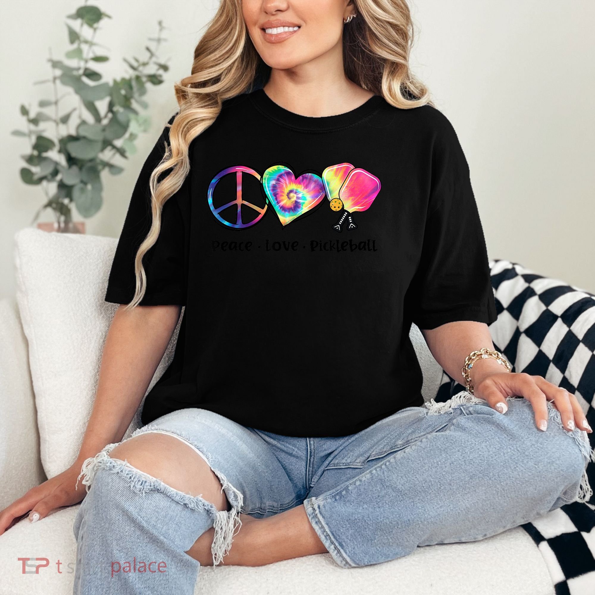 Cute Pickleball Tie Dye Peace Love Pickleball Lovers Gift Ideas Comfort Colors T-Shirt