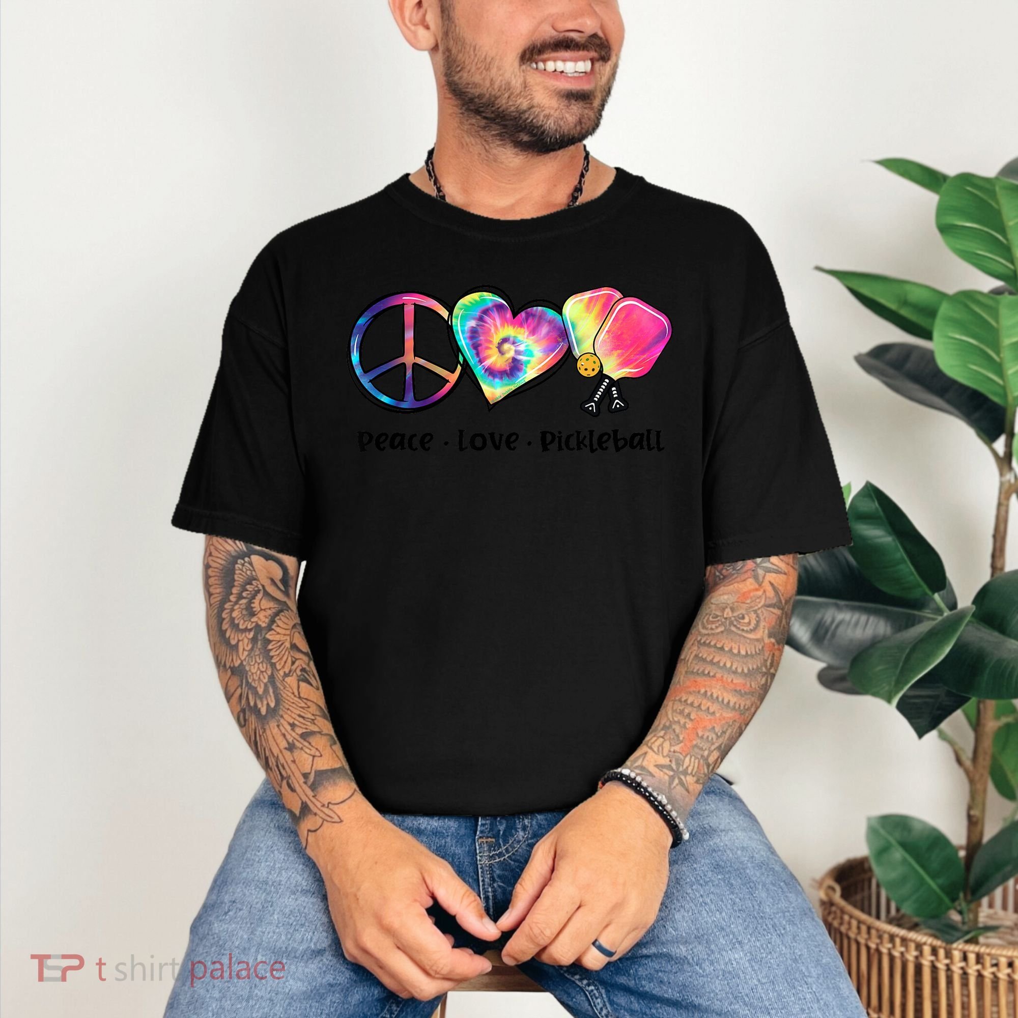 Cute Pickleball Tie Dye Peace Love Pickleball Lovers Gift Ideas Comfort Colors T-Shirt