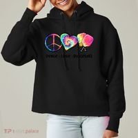 Cute Pickleball Tie Dye Peace Love Pickleball Lovers Gift Ideas Ladies Heavyweight Boxy Pullover Hoodie thumb 0