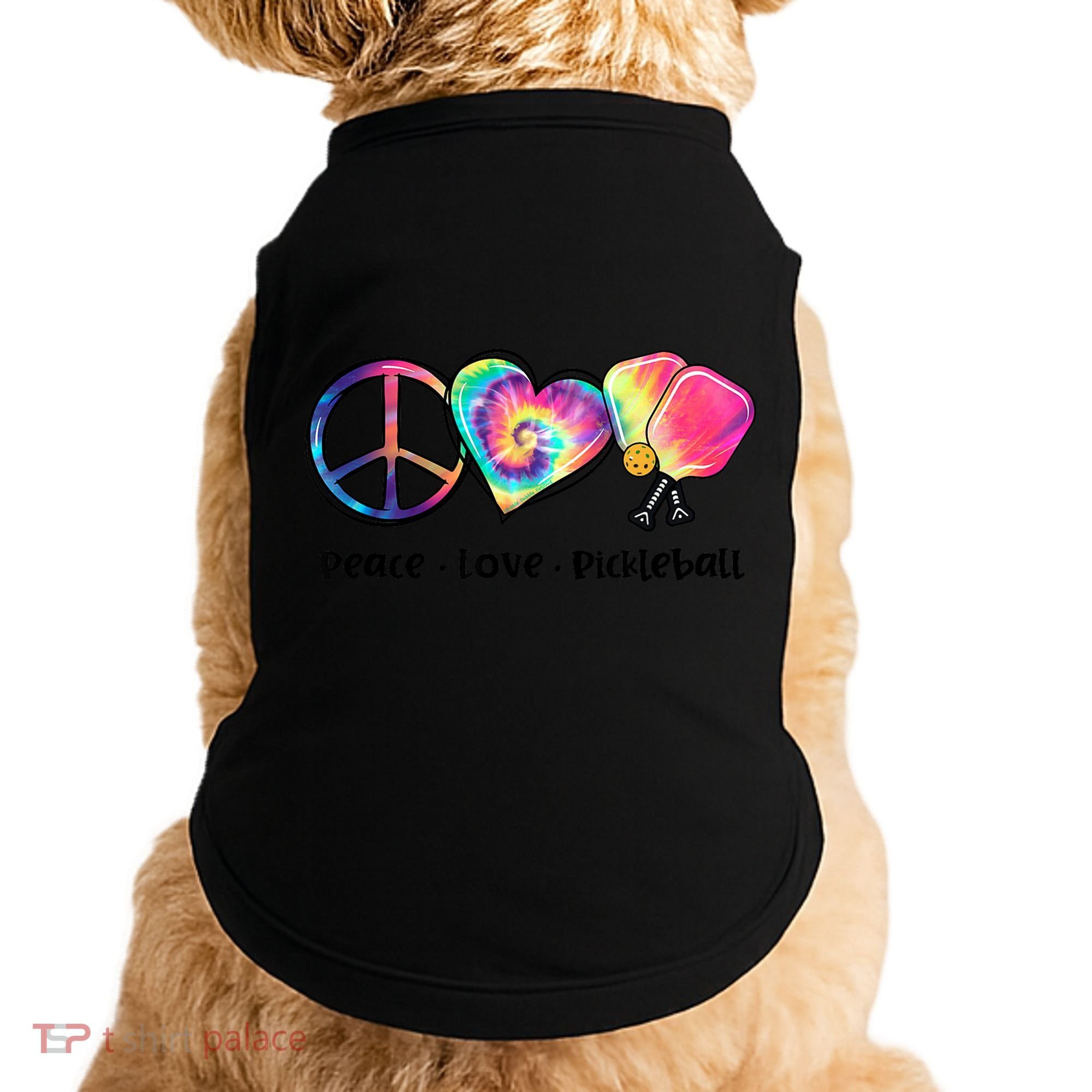 Cute Pickleball Tie Dye Peace Love Pickleball Lovers Gift Ideas Doggie Tank