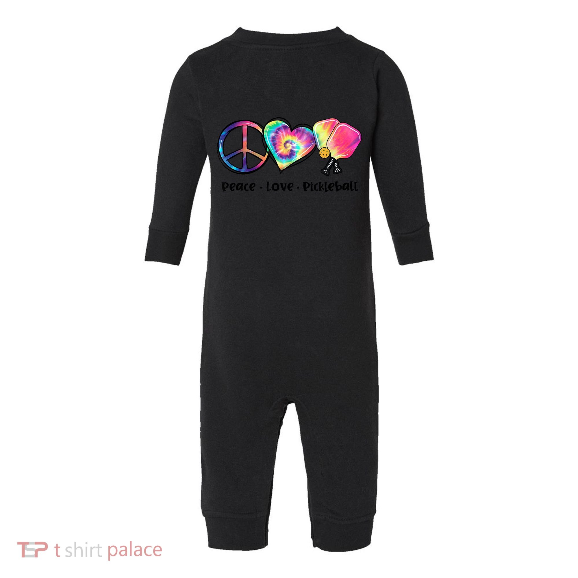 Cute Pickleball Tie Dye Peace Love Pickleball Lovers Gift Ideas Infant Fleece One Piece