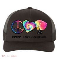 Cute Pickleball Tie Dye Peace Love Pickleball Lovers Gift Ideas Yupoong Adult 5-Panel Trucker Hat thumb 0