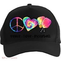 Cute Pickleball Tie Dye Peace Love Pickleball Lovers Gift Ideas Five-Panel Snapback Cap thumb 0