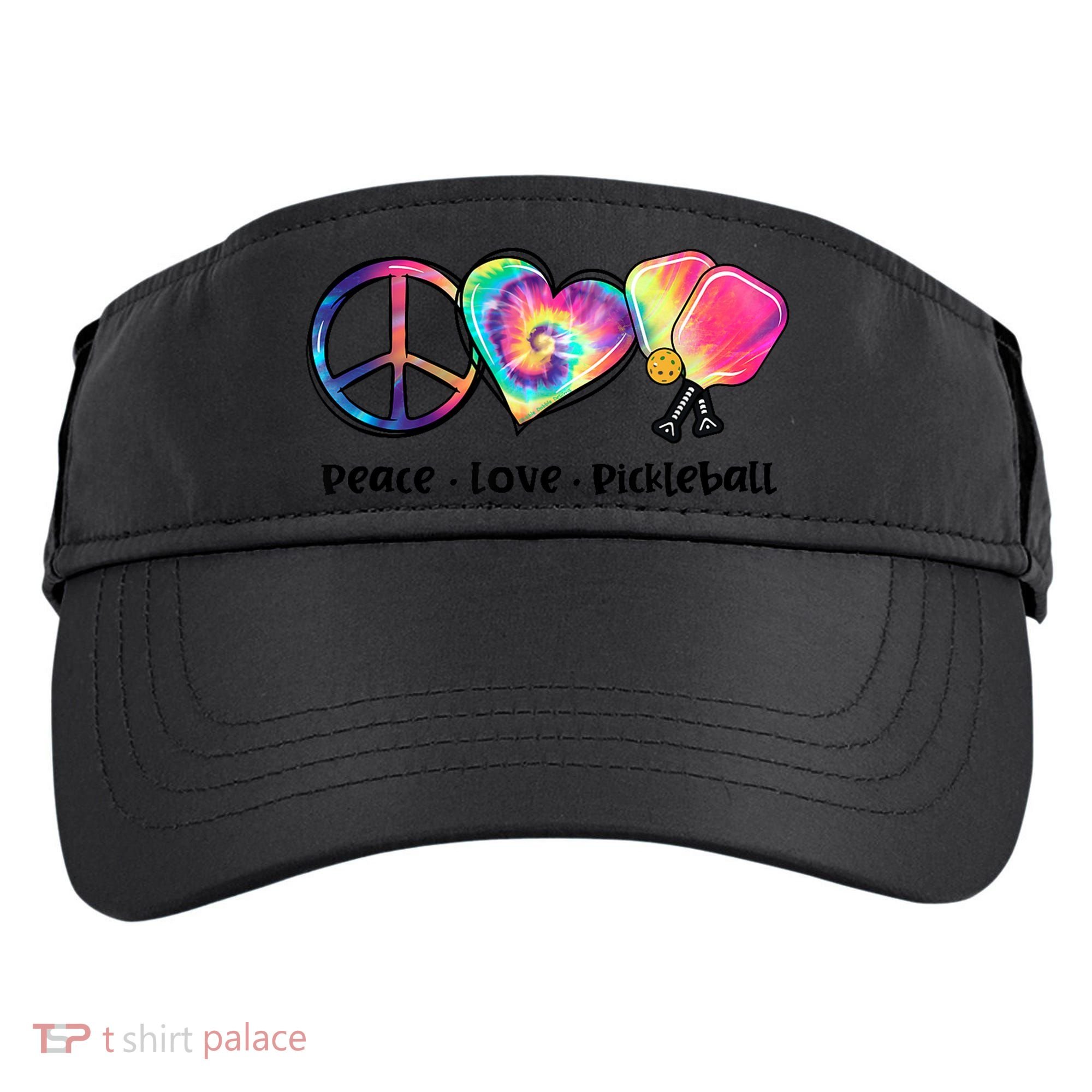 Cute Pickleball Tie Dye Peace Love Pickleball Lovers Gift Ideas Adult Drive Performance Visor