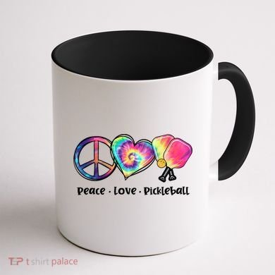 Cute Pickleball Tie Dye Peace Love Pickleball Lovers Gift Ideas Coffee Mug back