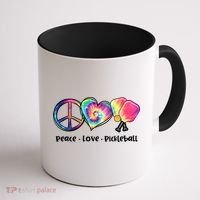 Cute Pickleball Tie Dye Peace Love Pickleball Lovers Gift Ideas Coffee Mug thumb 1