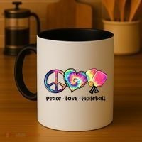 Cute Pickleball Tie Dye Peace Love Pickleball Lovers Gift Ideas Coffee Mug thumb 4