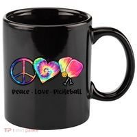 Cute Pickleball Tie Dye Peace Love Pickleball Lovers Gift Ideas 11oz C Handle Ceramic Mug thumb 0