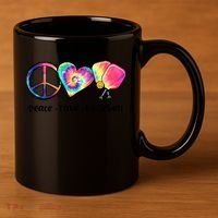 Cute Pickleball Tie Dye Peace Love Pickleball Lovers Gift Ideas 11oz C Handle Ceramic Mug thumb 3