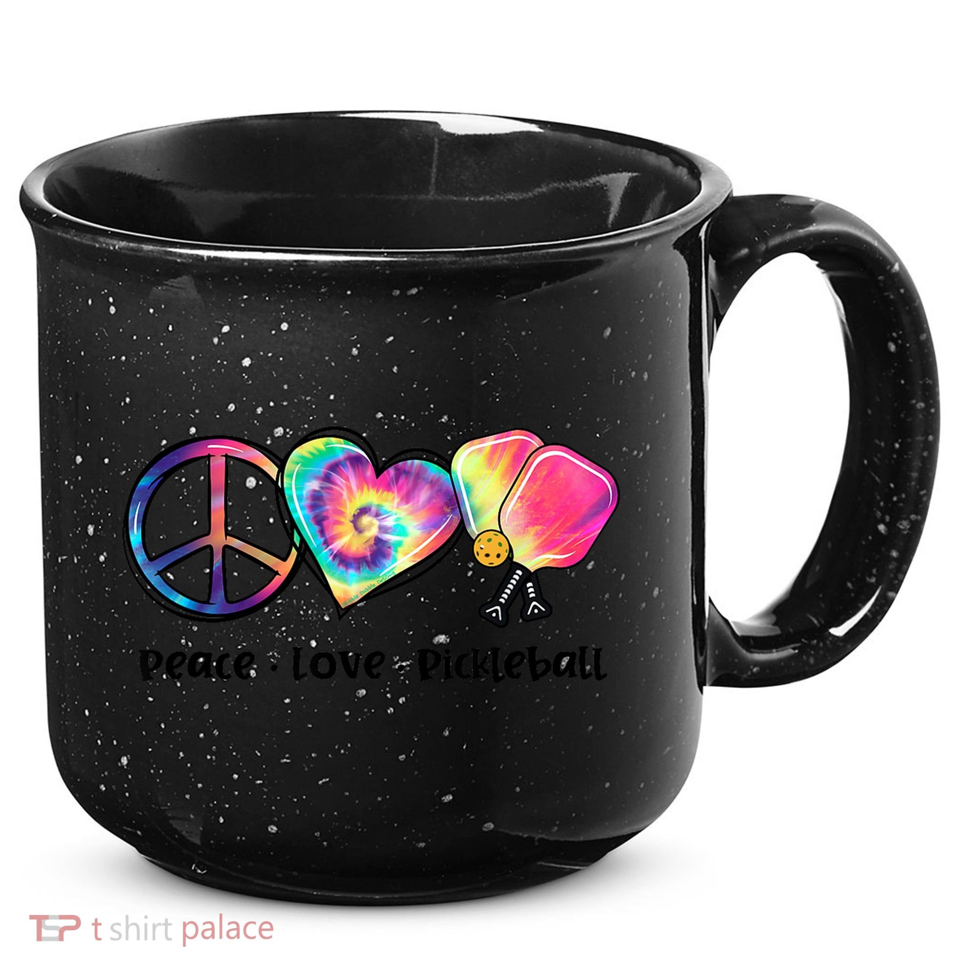 Cute Pickleball Tie Dye Peace Love Pickleball Lovers Gift Ideas 15oz Campfire Ceramic Mug