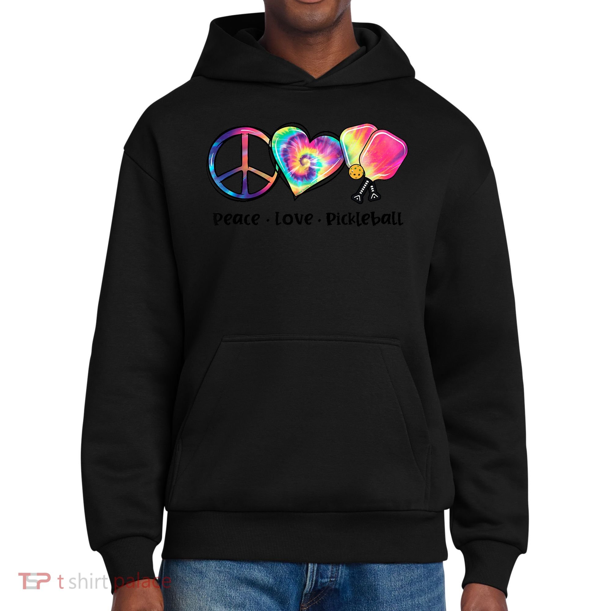 Cute Pickleball Tie Dye Peace Love Pickleball Lovers Gift Ideas District V.I.T. Heavyweight Hoodie
