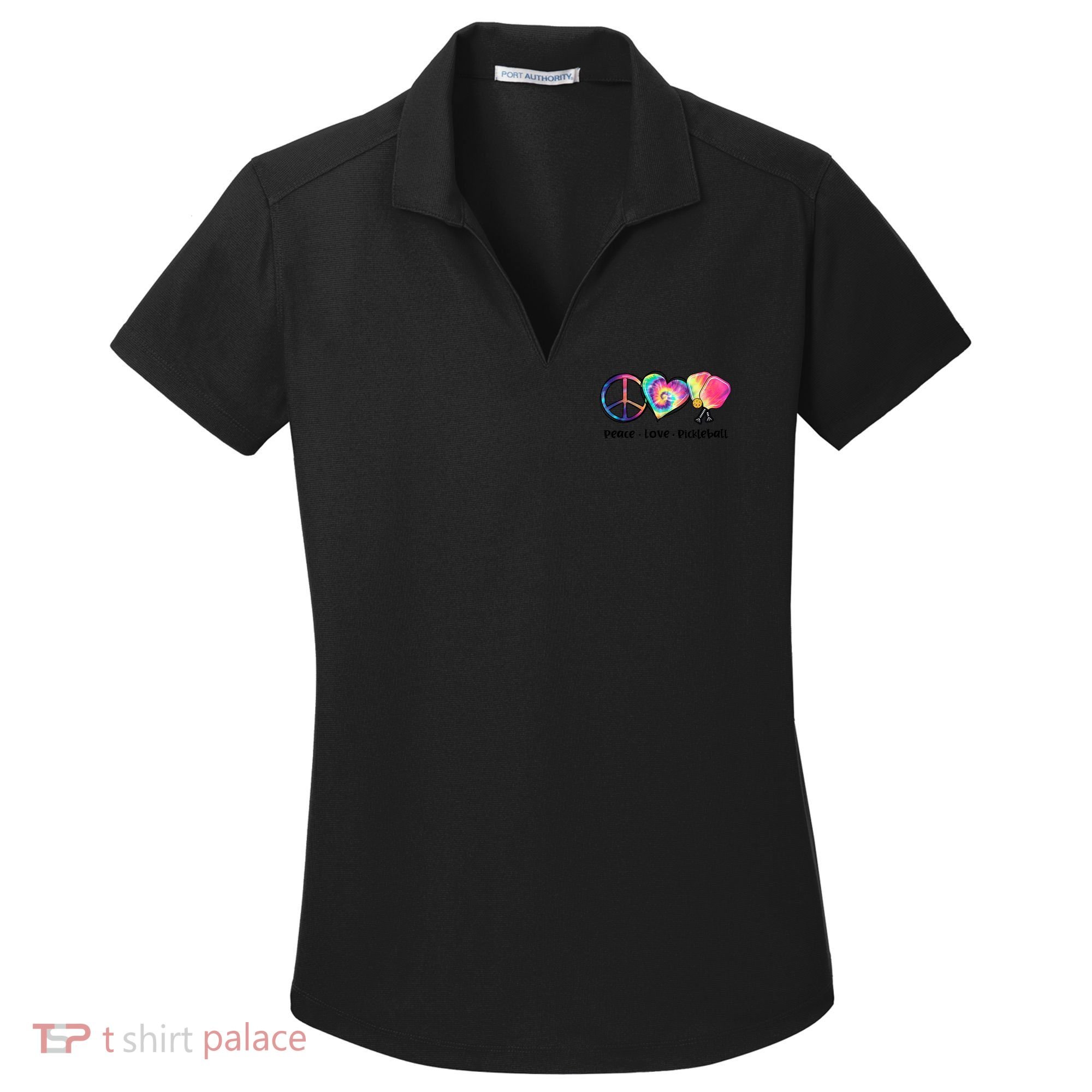 Cute Pickleball Tie Dye Peace Love Pickleball Lovers Gift Ideas Women's Dry Zone Grid Polo