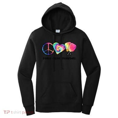 Cute Pickleball Tie Dye Peace Love Pickleball Lovers Gift Ideas Women's Hoodie