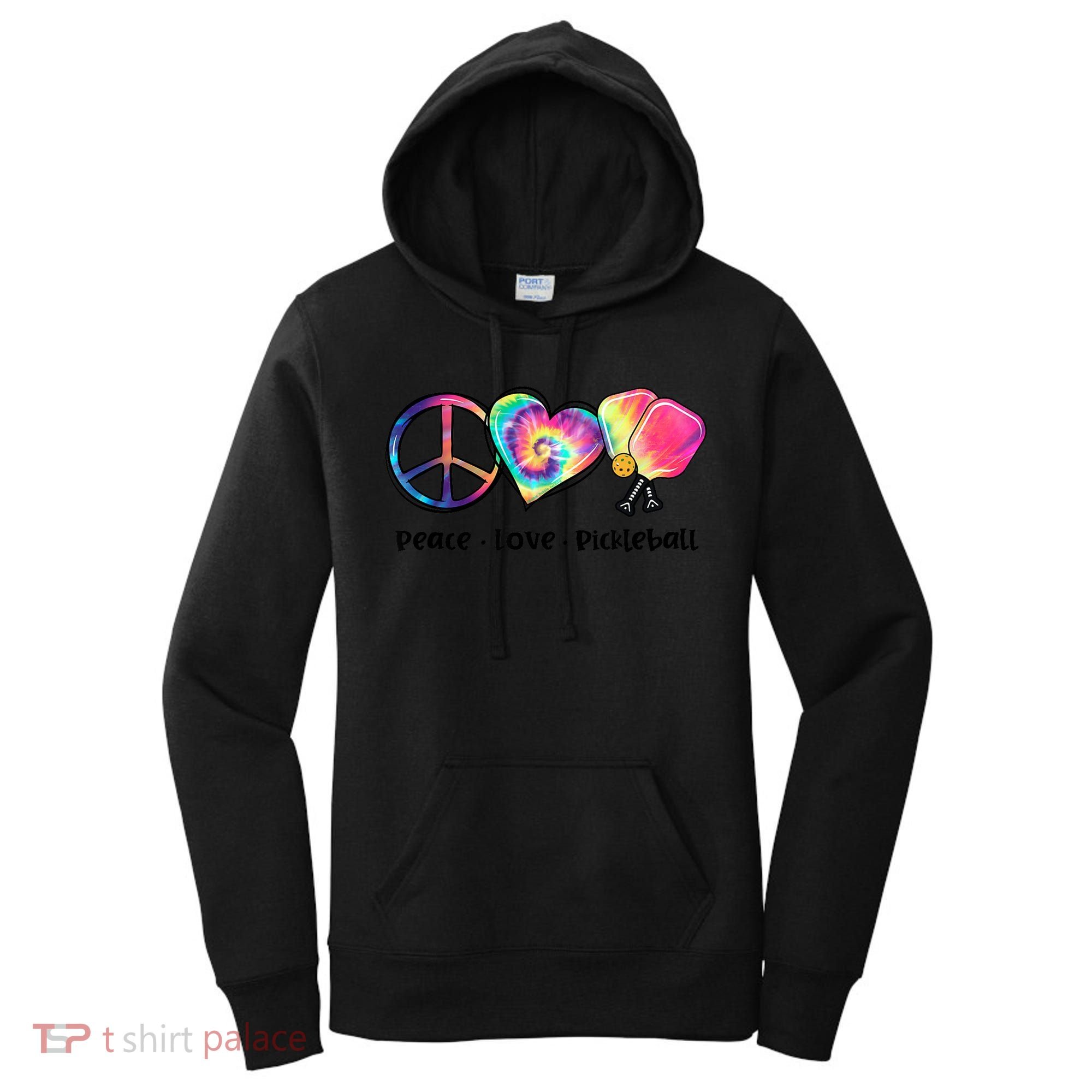 Cute Pickleball Tie Dye Peace Love Pickleball Lovers Gift Ideas Women's Hoodie