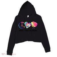 Cute Pickleball Tie Dye Peace Love Pickleball Lovers Gift Ideas Crop Fleece Hoodie thumb 0