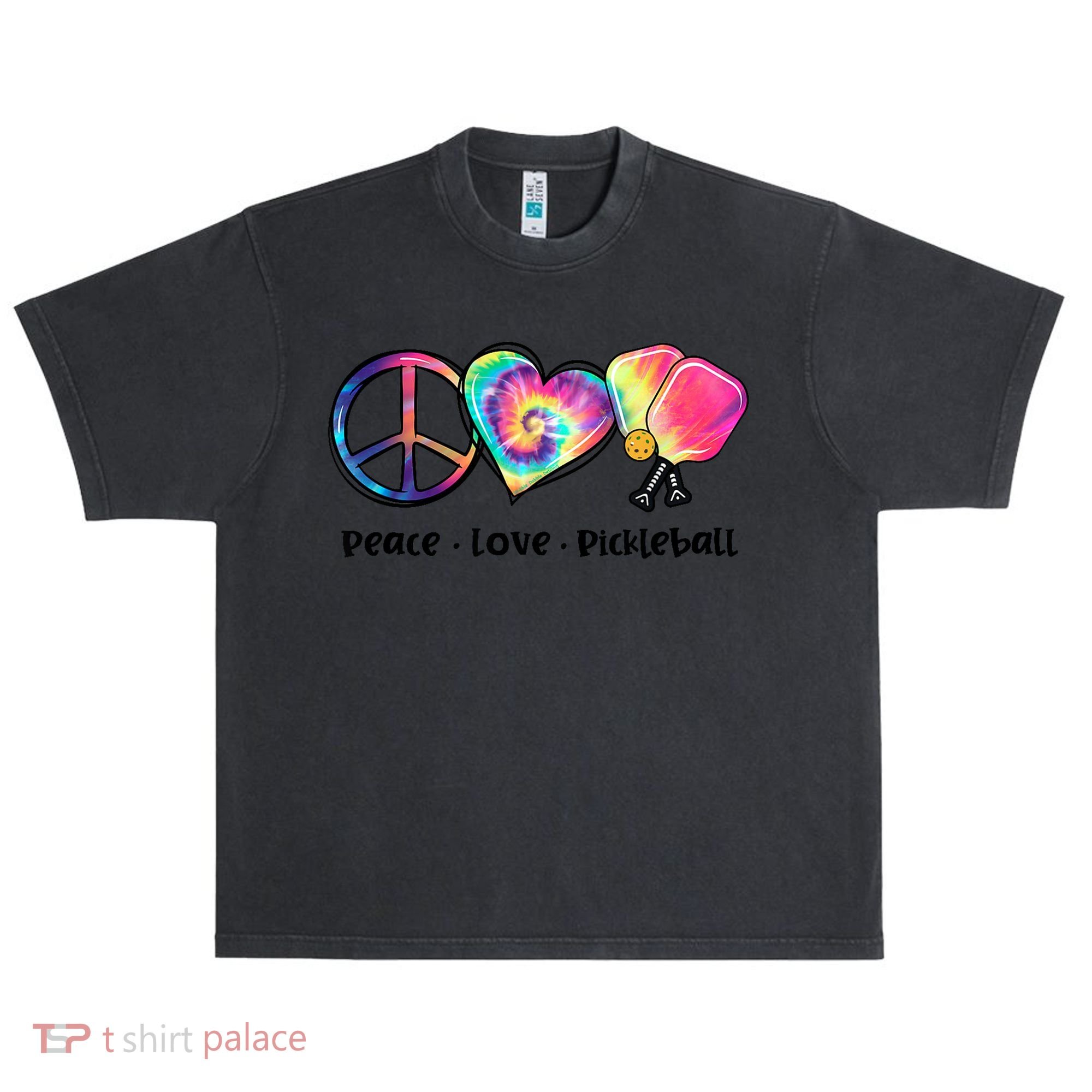 Cute Pickleball Tie Dye Peace Love Pickleball Lovers Gift Ideas Urban Oversized Heavyweight T-Shirt