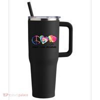 Cute Pickleball Tie Dye Peace Love Pickleball Lovers Gift Ideas 40oz Vacuum Insulated Stainless Steel Travel Tumbler thumb 0