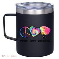 Cute Pickleball Tie Dye Peace Love Pickleball Lovers Gift Ideas 12oz Stainless Steel Coffee Mug thumb 2