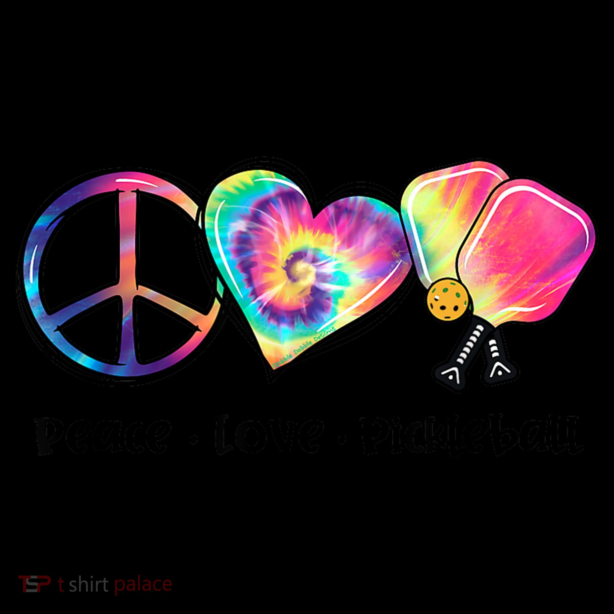Cute Pickleball Tie Dye Peace Love Pickleball Lovers Gift Ideas 16oz Travel Tumbler