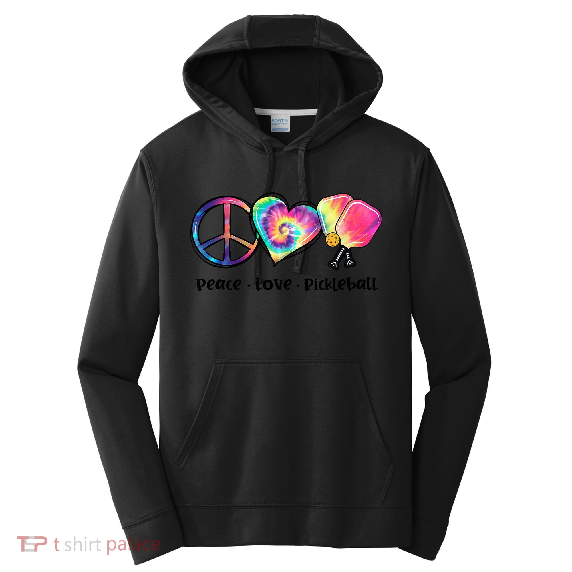 Cute Pickleball Tie Dye Peace Love Pickleball Lovers Gift Ideas Performance Fleece Hoodie
