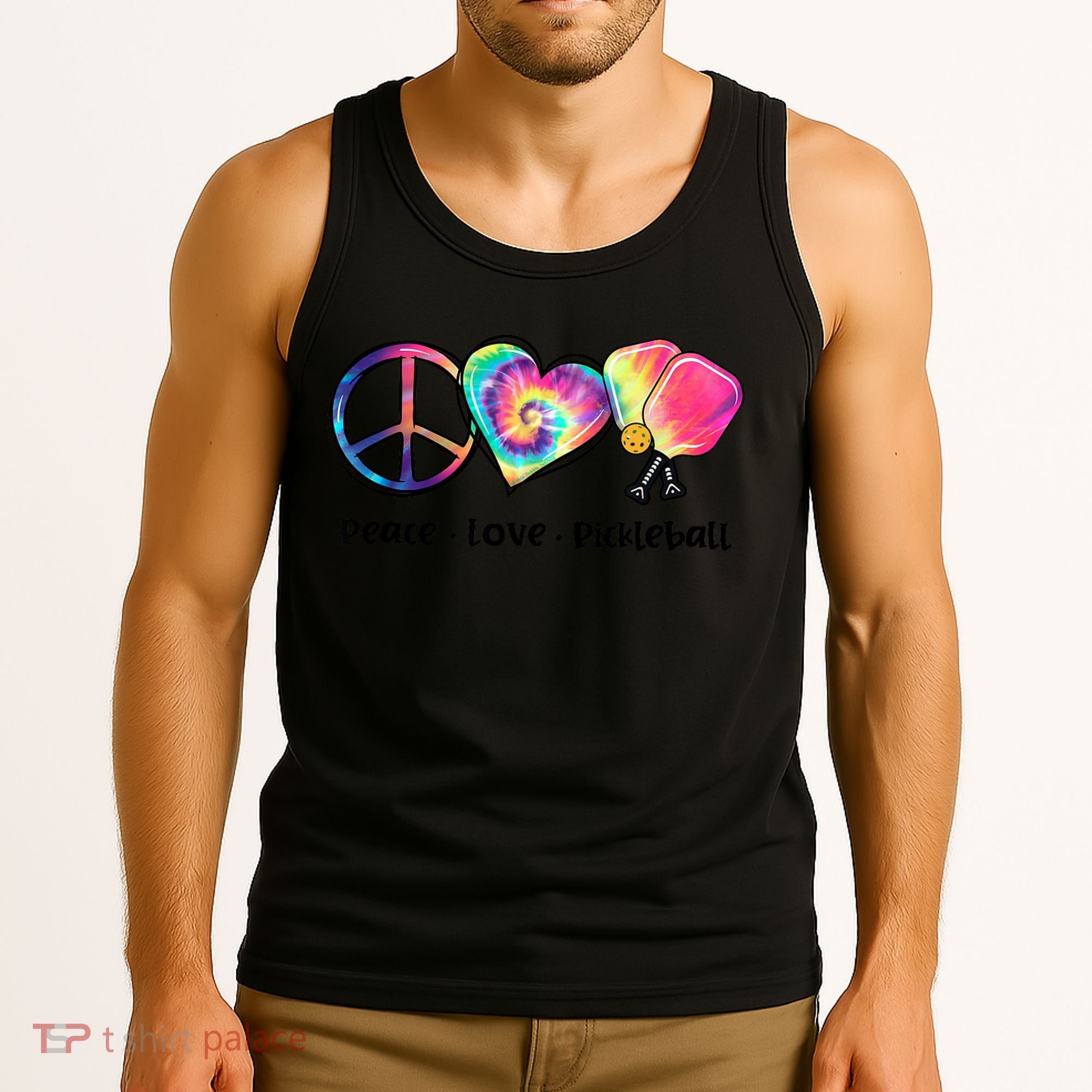 Cute Pickleball Tie Dye Peace Love Pickleball Lovers Gift Ideas Tank Top