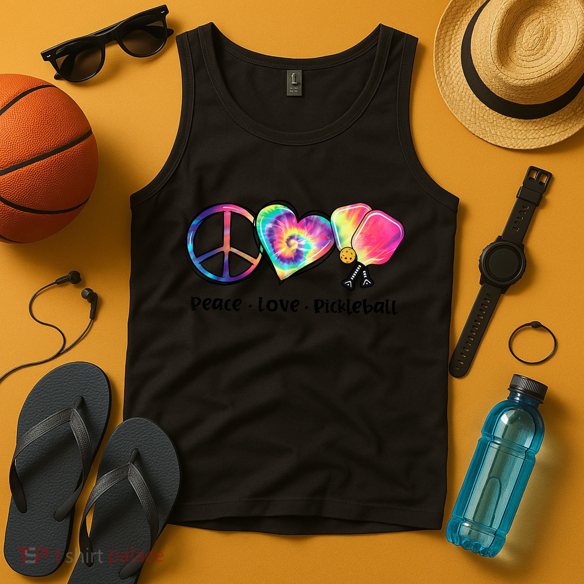 Cute Pickleball Tie Dye Peace Love Pickleball Lovers Gift Ideas Tank Top