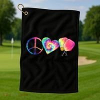 Cute Pickleball Tie Dye Peace Love Pickleball Lovers Gift Ideas Golf Towel thumb 1