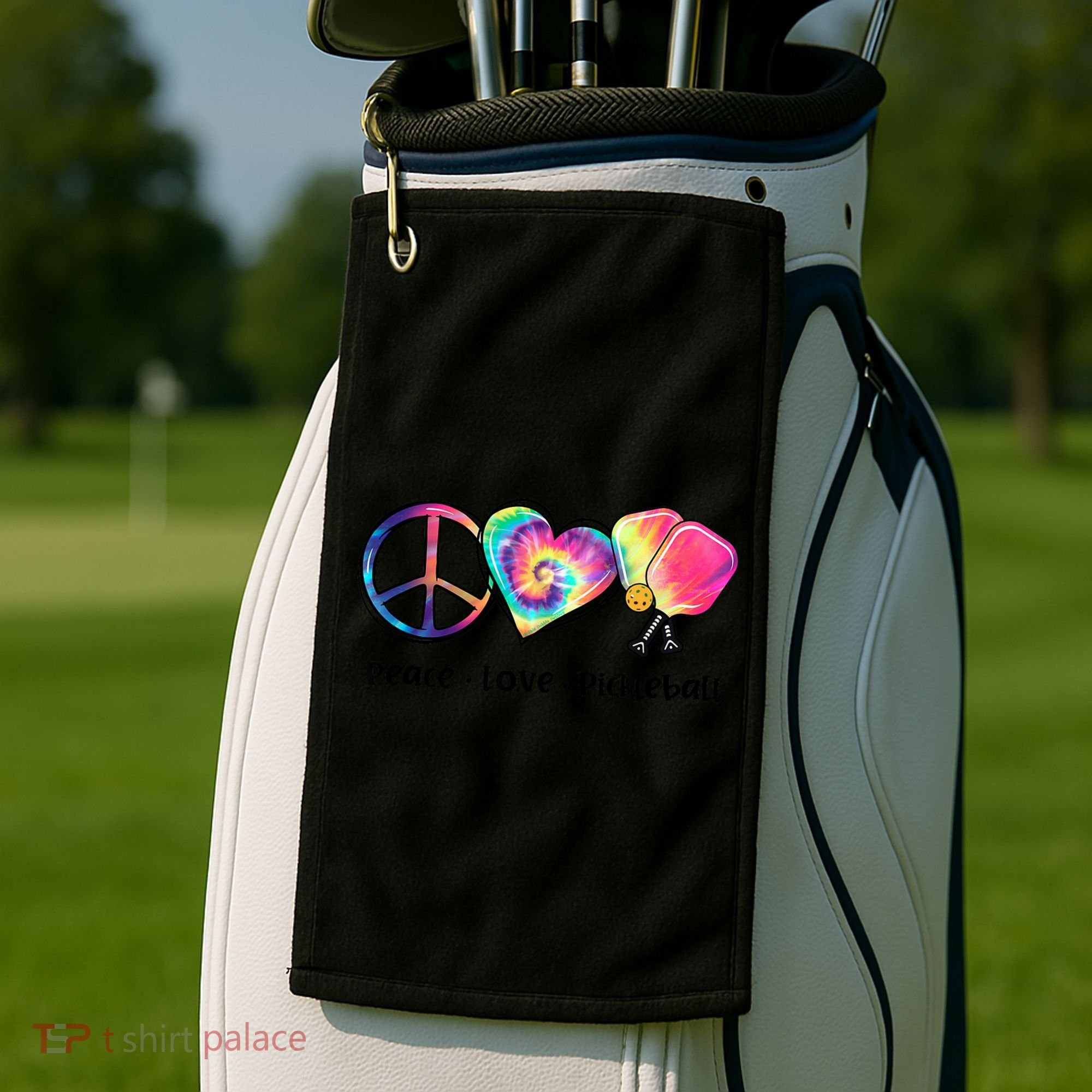 Cute Pickleball Tie Dye Peace Love Pickleball Lovers Gift Ideas Golf Towel