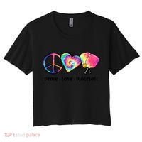 Cute Pickleball Tie Dye Peace Love Pickleball Lovers Gift Ideas Women's Crop Top Tee thumb 0