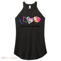 Cute Pickleball Tie Dye Peace Love Pickleball Lovers Gift Ideas Women's Perfect Tri Rocker Tank thumb 0