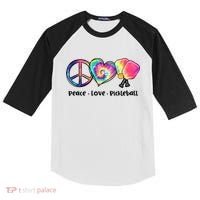 Cute Pickleball Tie Dye Peace Love Pickleball Lovers Gift Ideas Kids Colorblock Raglan Jersey thumb 0