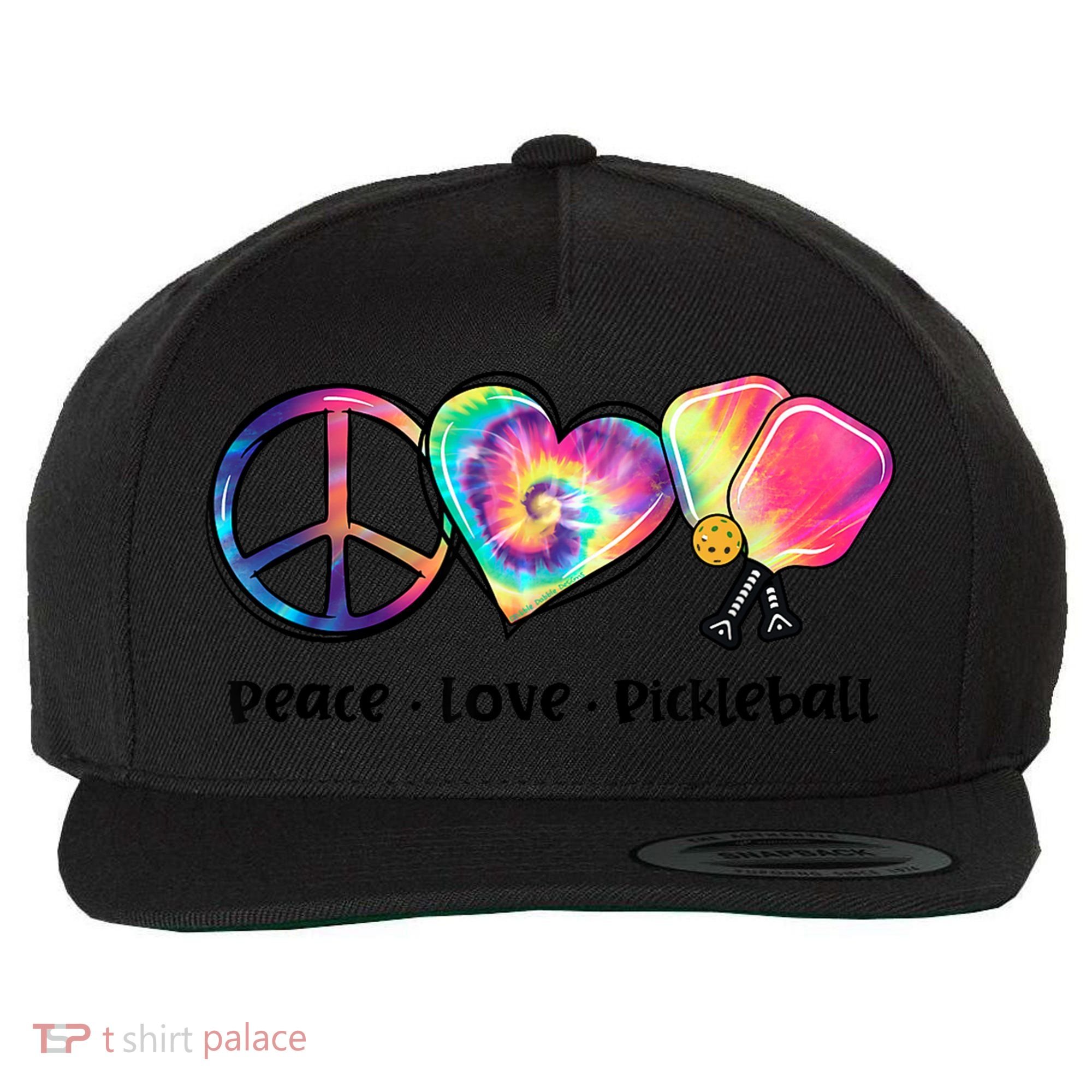 Cute Pickleball Tie Dye Peace Love Pickleball Lovers Gift Ideas Wool Snapback Cap