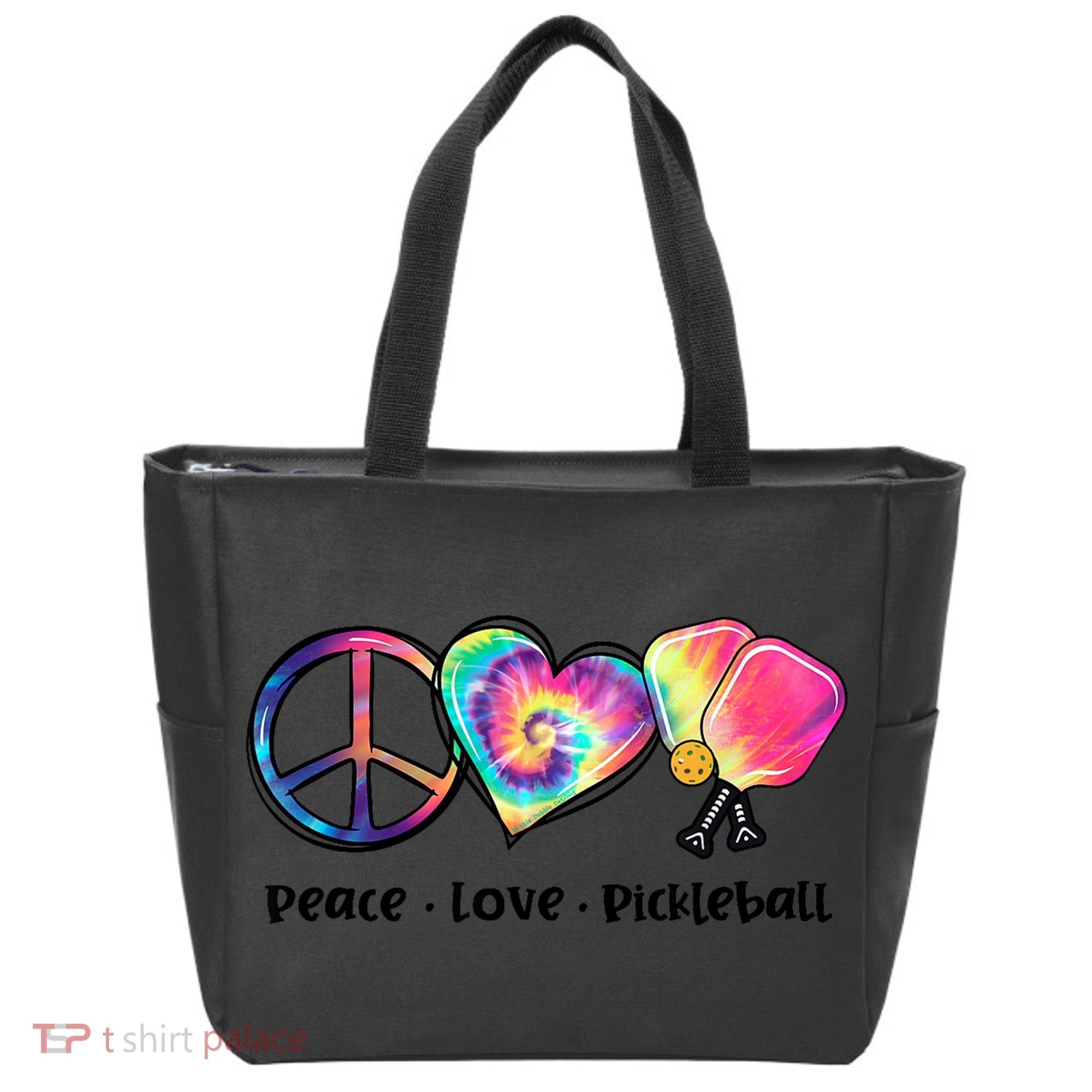 Cute Pickleball Tie Dye Peace Love Pickleball Lovers Gift Ideas Tote Bag