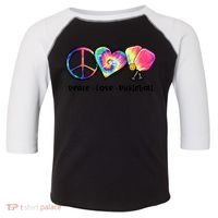 Cute Pickleball Tie Dye Peace Love Pickleball Lovers Gift Ideas Toddler Fine Jersey T-Shirt thumb 0
