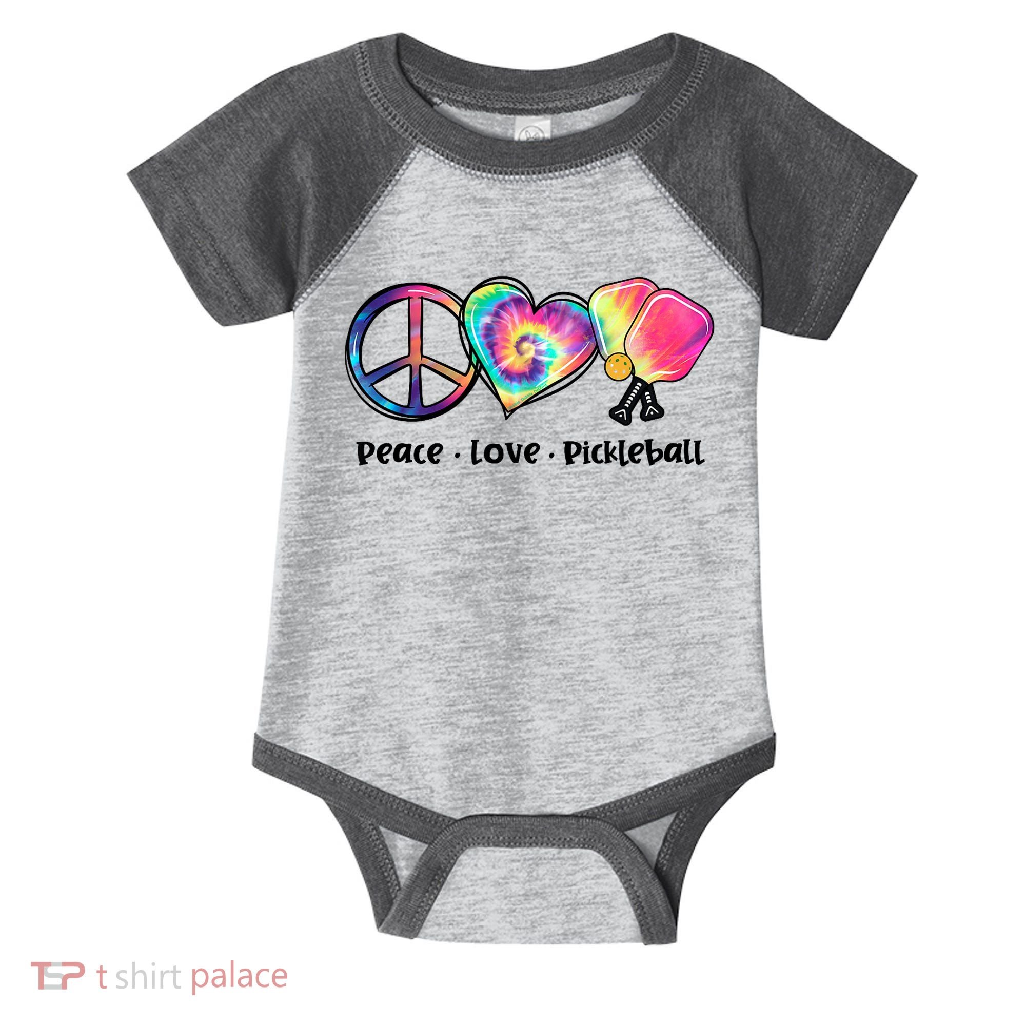 Cute Pickleball Tie Dye Peace Love Pickleball Lovers Gift Ideas Infant Baby Jersey Bodysuit