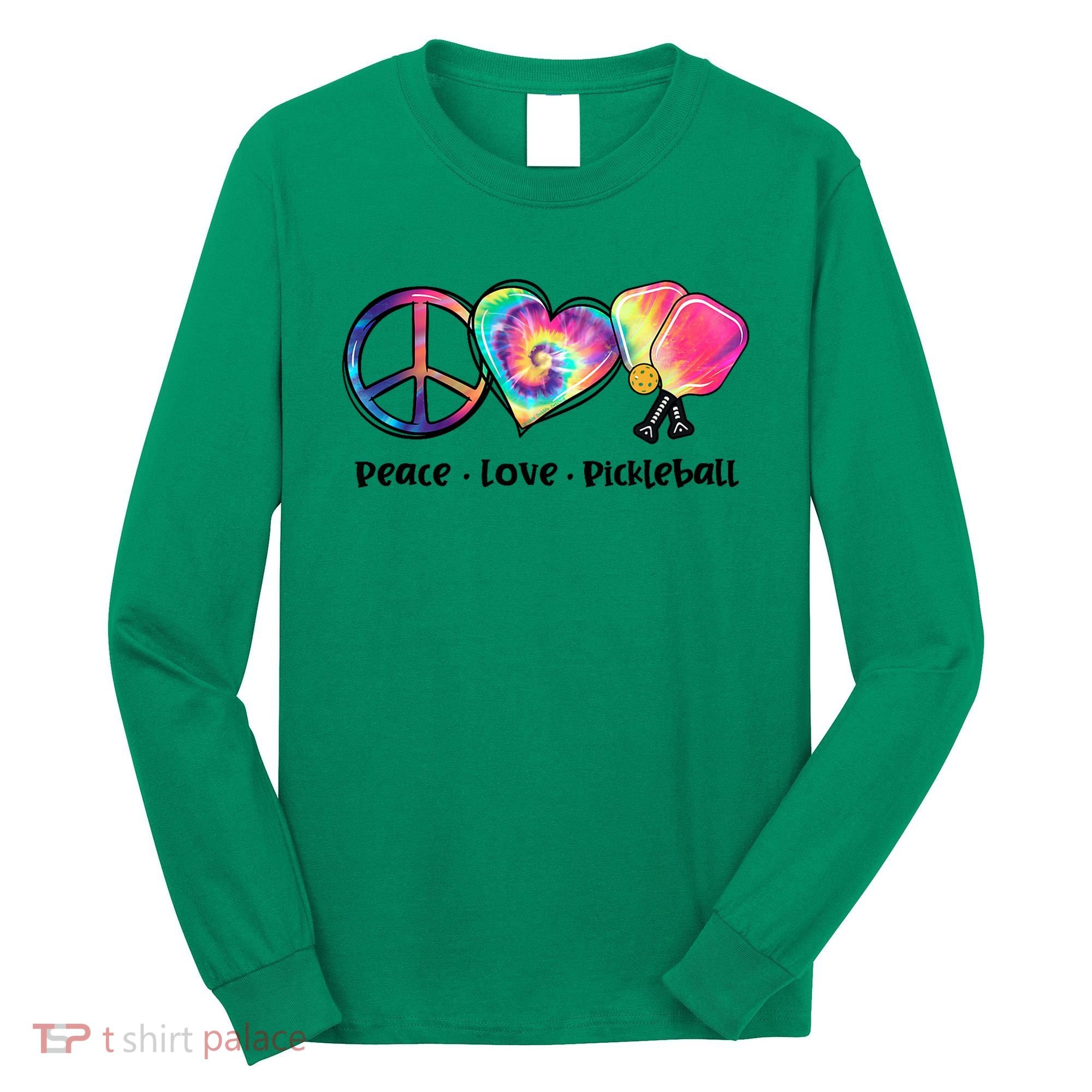 Cute Pickleball Tie Dye Peace Love Pickleball Lovers Gift Ideas Long Sleeve Shirt