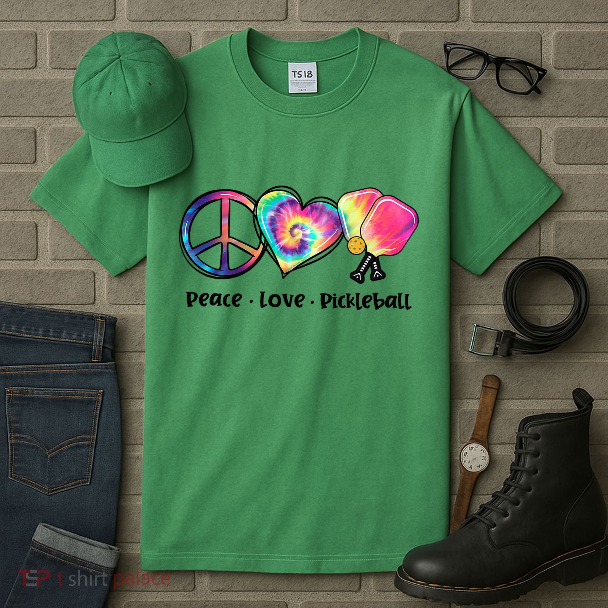 Cute Pickleball Tie Dye Peace Love Pickleball Lovers Gift Ideas Tall T-Shirt