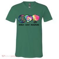 Cute Pickleball Tie Dye Peace Love Pickleball Lovers Gift Ideas V-Neck T-Shirt thumb 0