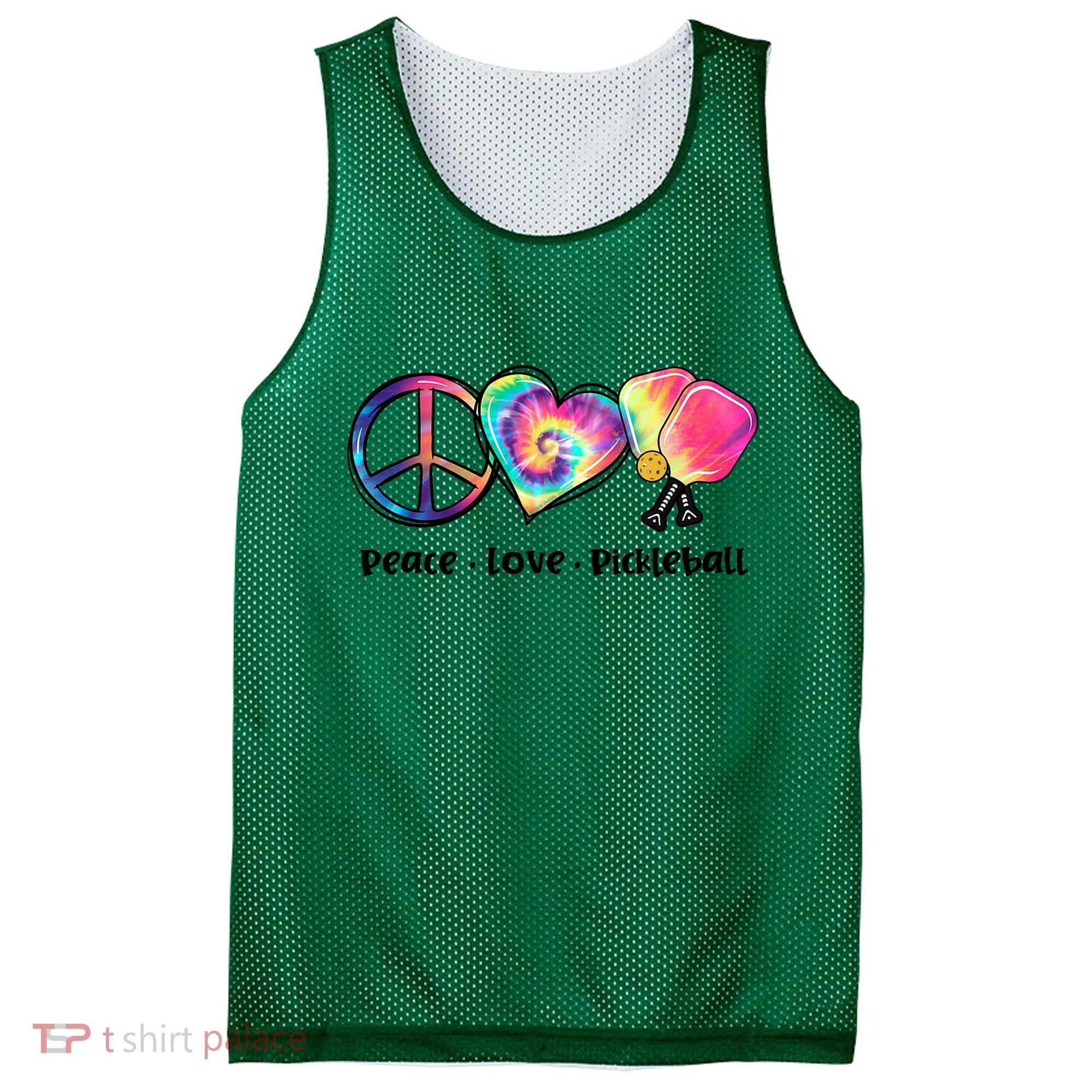 Cute Pickleball Tie Dye Peace Love Pickleball Lovers Gift Ideas Mesh Reversible Basketball Jersey Tank